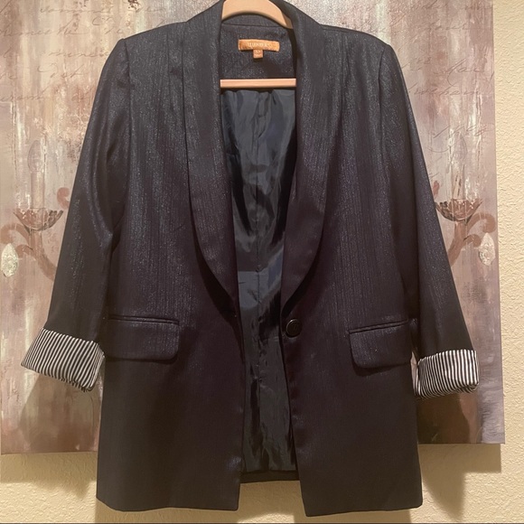 Ellen Tracy blue sparkle blazer. Size XS - Picture 8 of 12